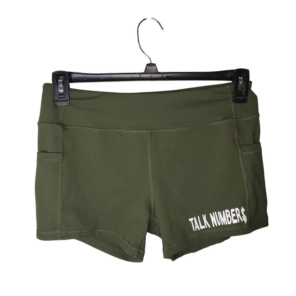 Born Primitive Women’s Green 3.5” Pocket Athletic Shorts L CrossFit Run